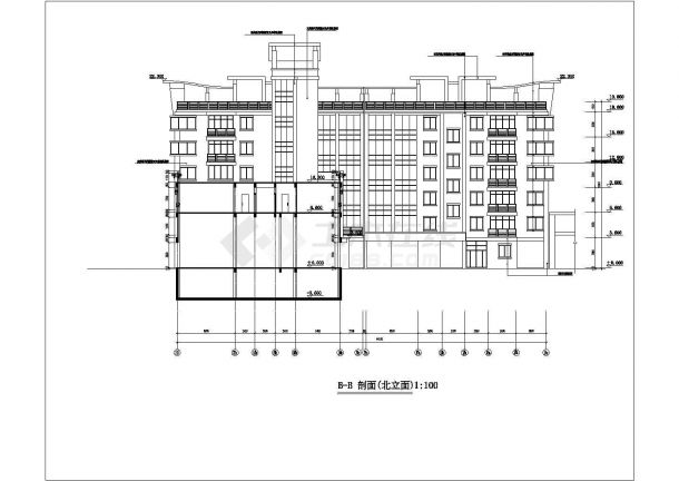 5100平米6层框架结构商业综合楼全套建筑设计CAD图纸-图一