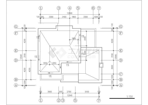 渭南市河西村某3层砖混结构私建独栋别墅建筑设计CAD图纸（含结构图）-图一