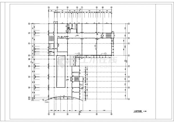 某地区文化娱乐商城建筑设计施工CAD图纸-图二
