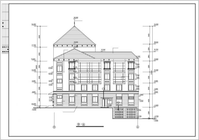 某地区公司高层办公楼建筑设计施工CAD图纸_图1