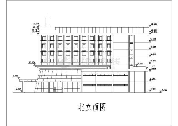 某地区豪华酒店建筑设计施工CAD图纸-图二