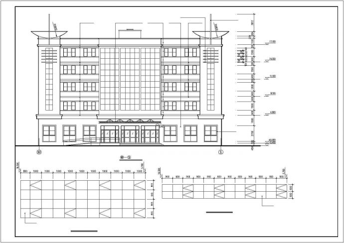某地区互联网公司五层办公楼建筑设计施工CAD图纸_图1