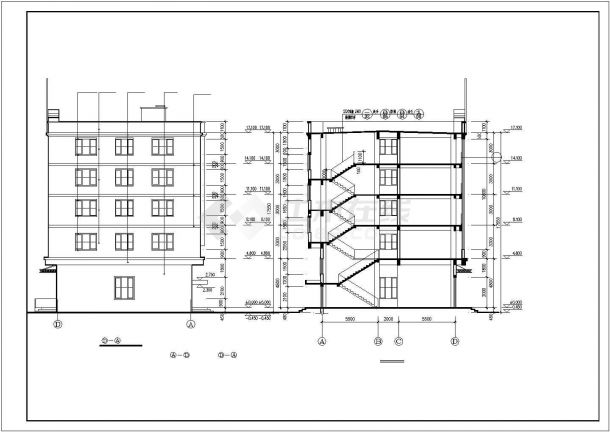某地区互联网公司五层办公楼建筑设计施工CAD图纸-图二