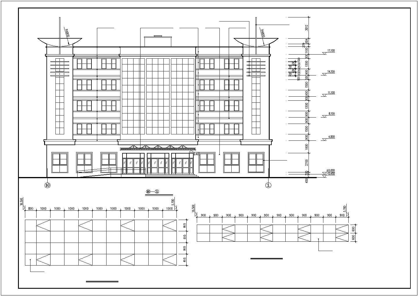 某地区互联网公司五层办公楼建筑设计施工CAD图纸