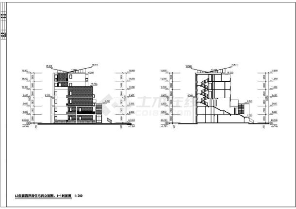 某地区花园洋房住宅楼建筑设计施工CAD图纸-图一