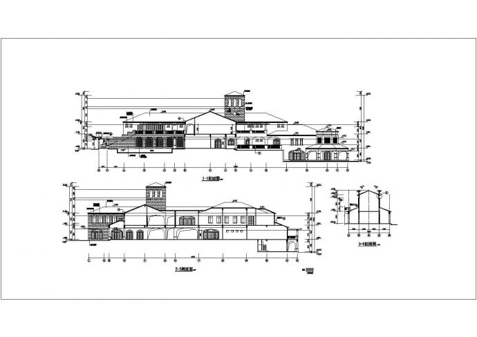 某地区高级会所建筑详细设计施工CAD图纸_图1