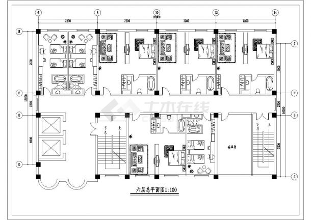 某地区高层星级酒店结构建筑详细设计施工CAD图纸-图一
