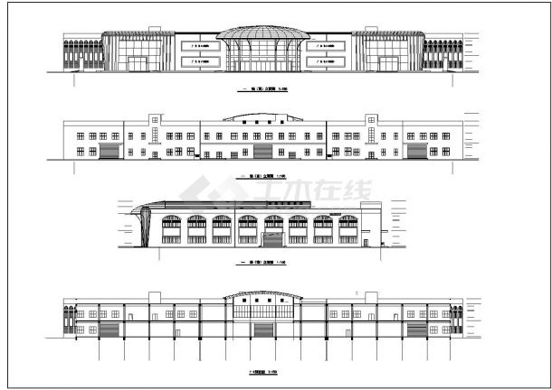 某地区大型超级市场建筑设计施工CAD图纸-图二