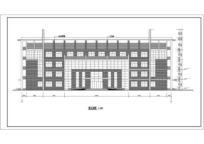 某地区创业园区五层办公楼建筑设计施工CAD图纸_图1