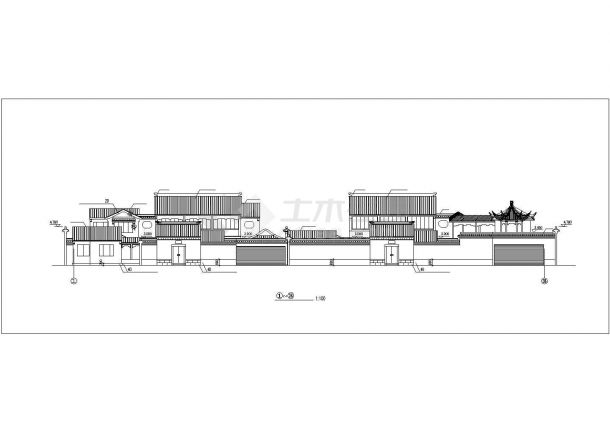 某地区仿古亭台建筑设计方案施工CAD图纸-图二