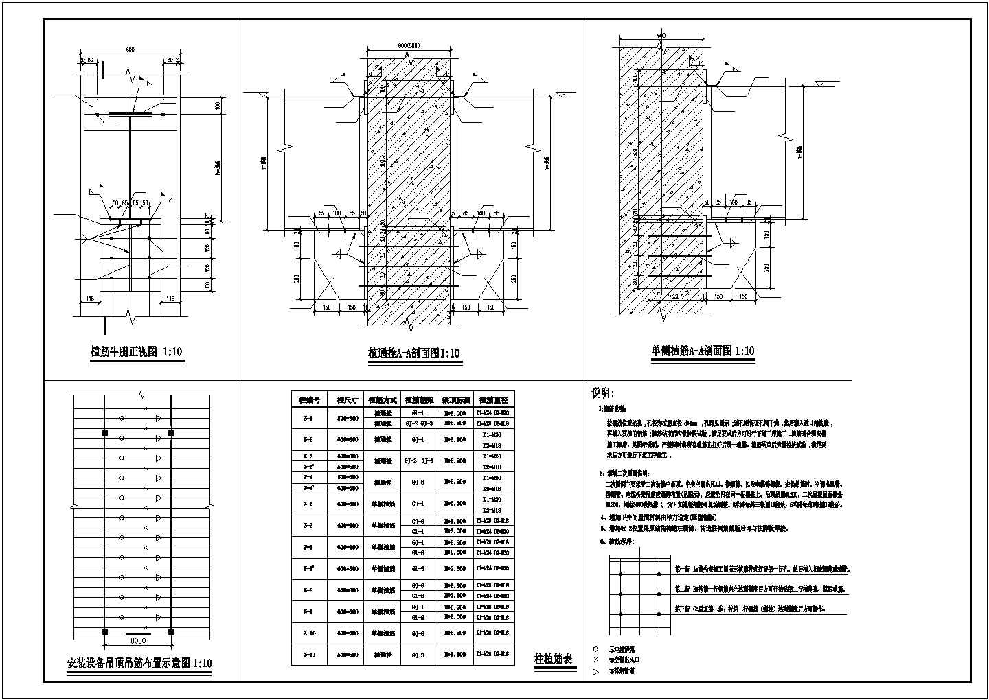 某地区建筑钢结构跨梁加固设计方案施工CAD图纸