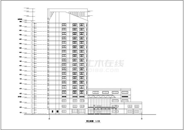 某地区高层医疗建筑门诊住院综合大楼设计方案施工CAD图纸-图二