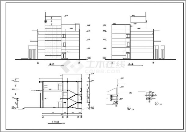 某地区高层办公楼建筑设计方案施工CAD图纸-图二