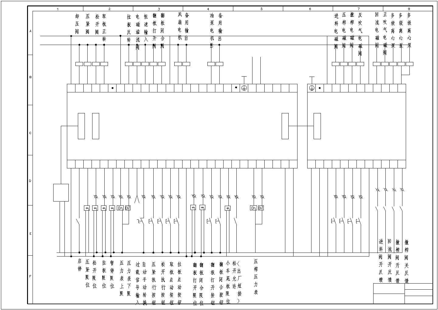 某地区贝莱特压滤机电气设计方案施工CAD图纸