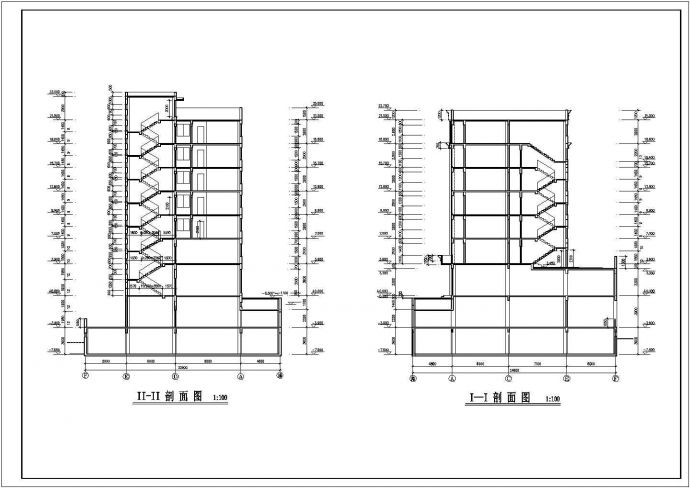 无锡市某商业街5500平米7层框架结构商务宾馆建筑设计CAD图纸_图1