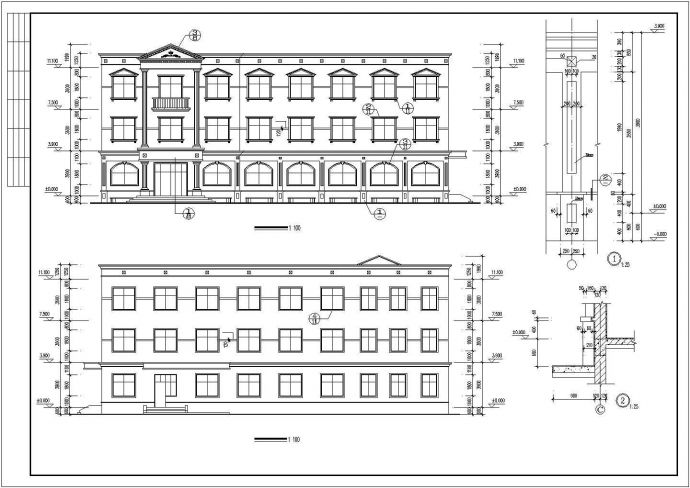 某地区技术学院餐厅建筑设计方案施工CAD图纸_图1