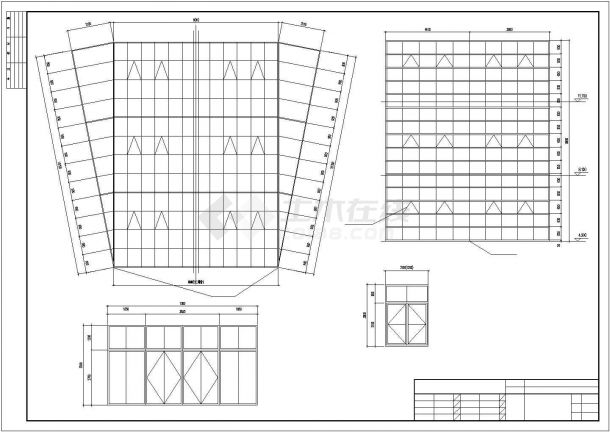 武汉市某公司五层框混结构行政办公楼建筑设计CAD图纸-图二