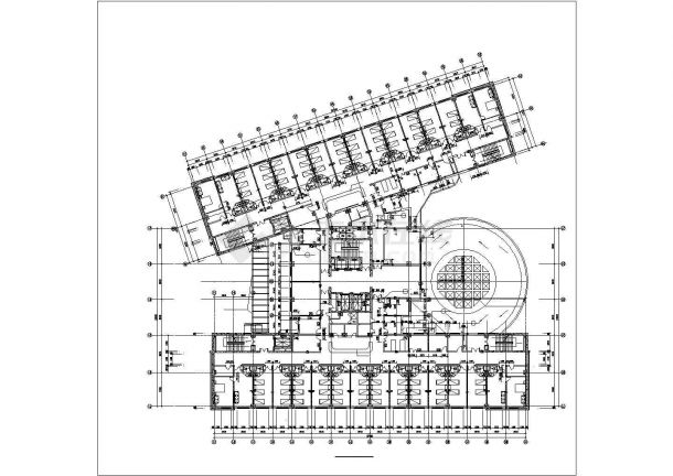 河北地区某医院2.4万平米五层框架结构住院楼平面设计CAD图纸-图一