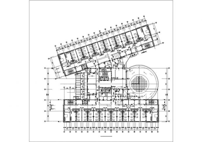 河北地区某医院2.4万平米五层框架结构住院楼平面设计CAD图纸_图1