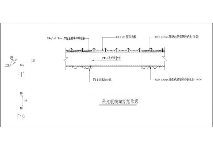 经典门式刚架结构-采光板设计cad节点详图_图1
