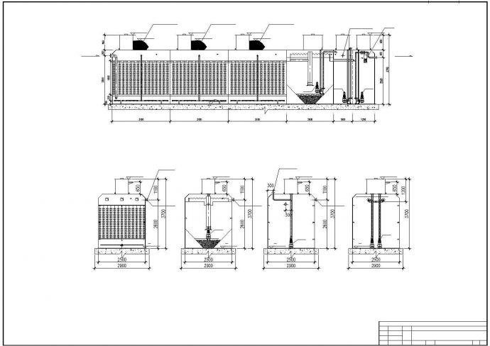 某地区三级地埋式污水处理设计方案施工CAD图纸_图1