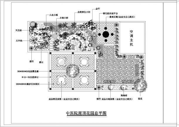 某市多家中医院屋顶花园规划详图-图二