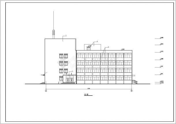某地区企业商业五层办公楼建筑设计方案施工CAD图纸-图二