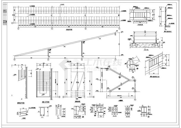 某二层轻钢结构新建厂房设计cad全套建筑施工图（含结构设计，含设计说明）-图二
