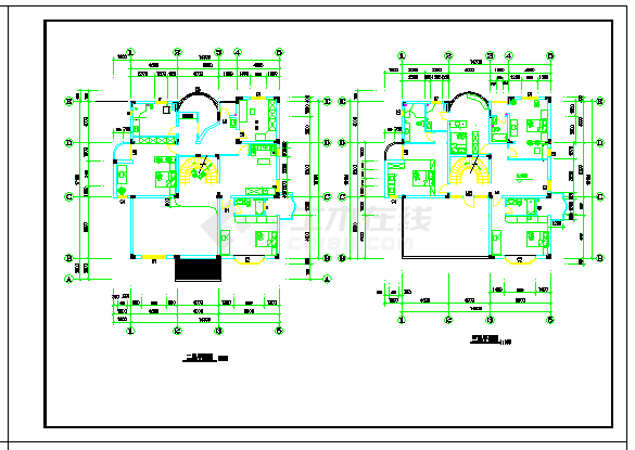  CAD construction drawing of a villa decoration scheme - Figure 1