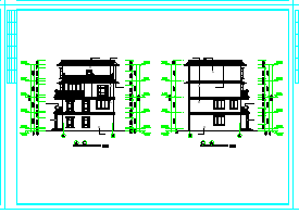 常见别墅建筑结构完整cad施工设计图纸-图一