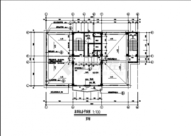 扬州某14层酒店综合楼建筑设计施工cad图纸（含地下一层）-图一