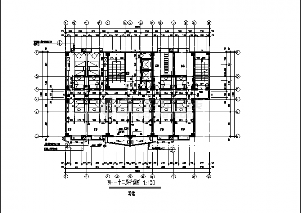 扬州某14层酒店综合楼建筑设计施工cad图纸（含地下一层）-图二