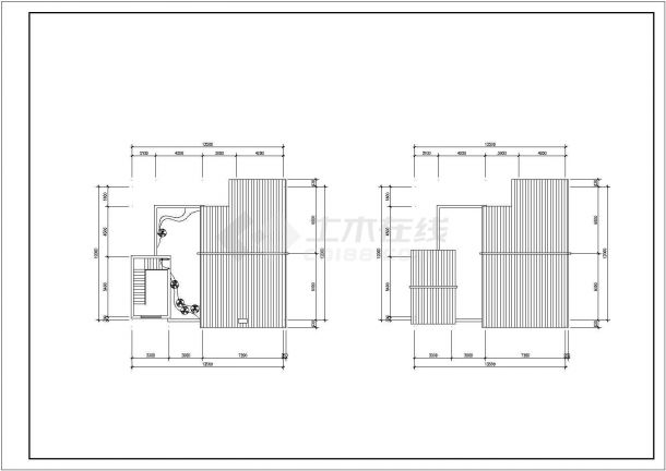 重庆某社区130平米单层砖混结构休闲茶馆建筑设计CAD图纸-图一