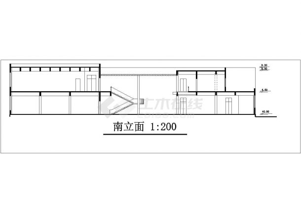 3800平米三层框架结构商务大酒店全套建筑设计CAD图纸-图一