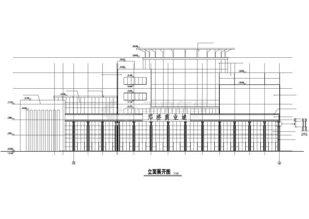 潜江市某商圈1.2万平米6层框架结构商业综合楼建筑设计CAD图纸-图一