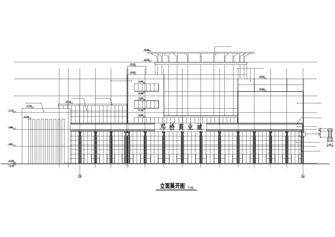 潜江市某商圈1.2万平米6层框架结构商业综合楼建筑设计CAD图纸_图1
