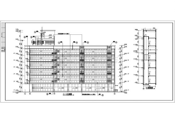 1.1万平米平米6+1层框架结构商业综合楼建筑设计CAD图纸（含机房层）-图一