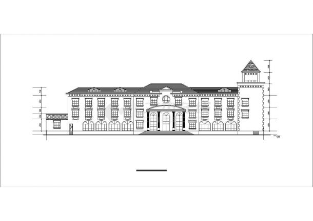 4800平米3层框架结构休闲民宿酒店建筑设计CAD图纸-图二