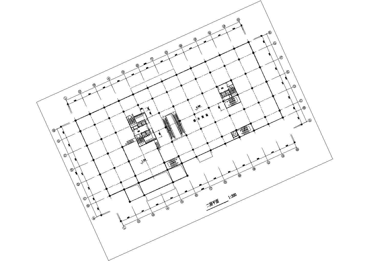 1.4万平米19层剪力墙结构商业综合办公楼平面设计CAD图纸