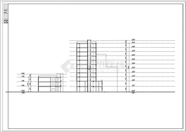 某11层扇形高档会所建筑设计CAD施工图-图一