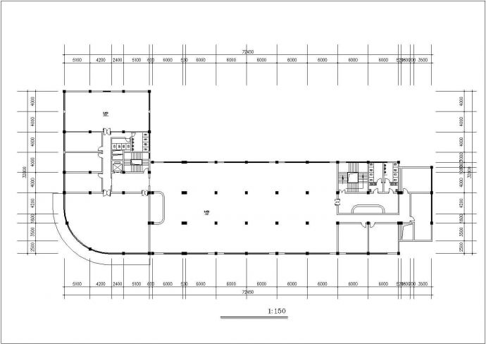 哈尔滨某商业街1万平米9层框架结构三星级大酒店建筑设计CAD图纸_图1