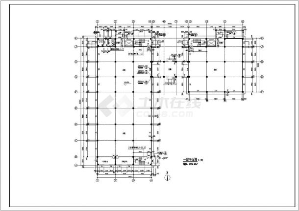 厂房设计_某五层现代厂房建施CAD图-图一