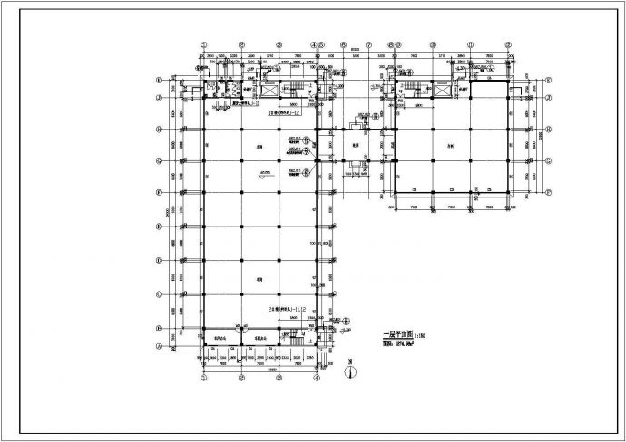 厂房设计_某五层现代厂房建施CAD图_图1