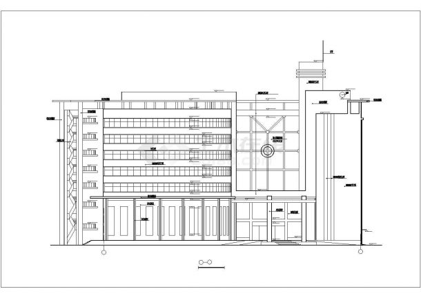 开封市人民路某临街9层星级大酒店全套建筑设计CAD图纸-图一