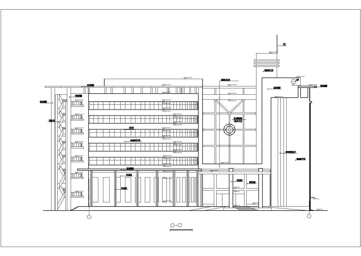 开封市人民路某临街9层星级大酒店全套建筑设计CAD图纸