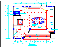 大户型客厅室内装修设计cad施工图纸_图1