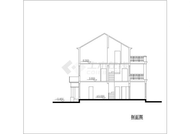 某地三层181平方米双拼式别墅建筑设计图-图二