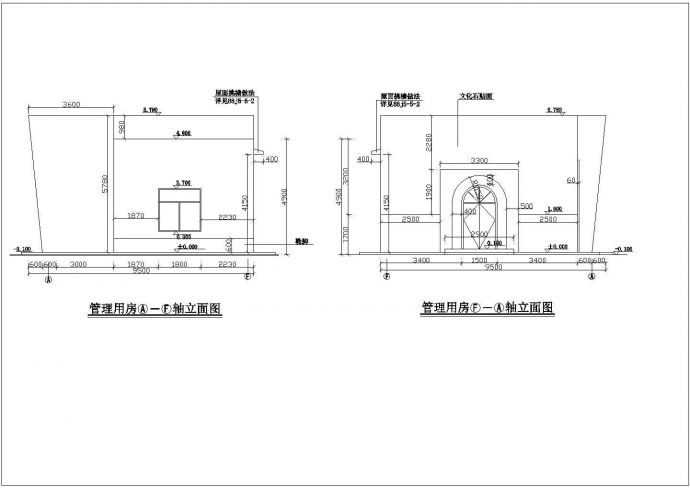 郑州某风景区180平米1层框架结构售票中心建筑设计CAD图纸_图1