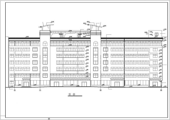 襄阳市某商圈1.2万平米8层框架结构商务酒店建筑设计CAD图纸_图1