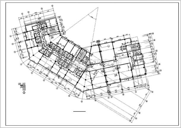 襄阳市某商圈1.2万平米8层框架结构商务酒店建筑设计CAD图纸-图二